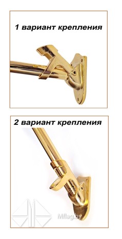Кронштейн металлический, угол 45/90 градусов, золото, картинка 2