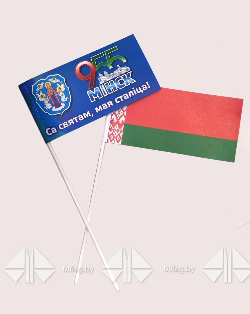 Флажки 10х20 лёгкие бумажные на палочке - mFlag.by