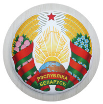 Картинка Герб тканевый на подложке из скандинавского дерева