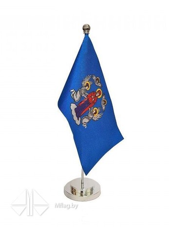 Подставка настольная, однорожковая с металлическим древком и навершием шар, пластиковое основание, картинка 2