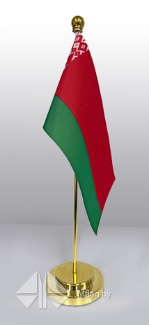 Подставка настольная, однорожковая с металлическим древком и навершием шар, пластиковое основание, картинка 1