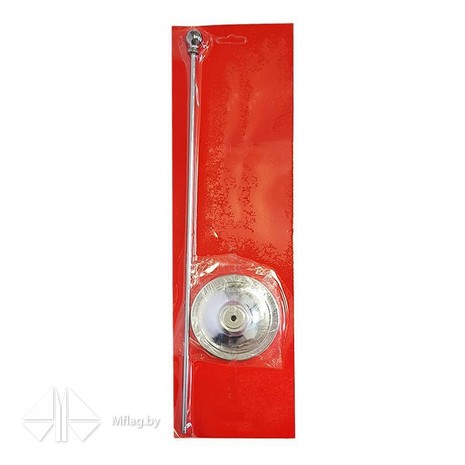 Подставка настольная, однорожковая с металлическим древком и навершием шар, золото и серебро, картинка 6