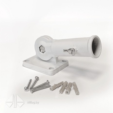 Кронштейн металлический, с регулировкой угла, белый, картинка 1