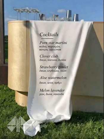 Коктейльная карта, меню на ткани, картинка 1